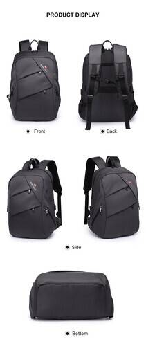 NAVIFORCE B6804 School Bag 16 inch Laptop USB Rucksack Anti Theft Men Backbag Travel - Gray, 8 image