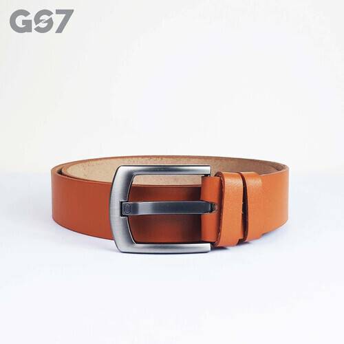 B76. GS7 Mens Brown Leather Belt, 3 image