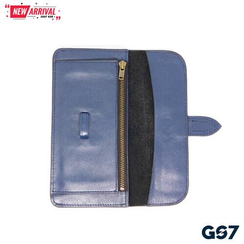 Blue Leather Long Wallet For Men, 3 image