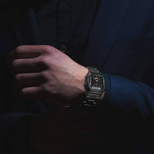 SKMEI 1220 Black Stainless Steel Dual Time Luxury Watch For Men Black Kablewala Bangladesh