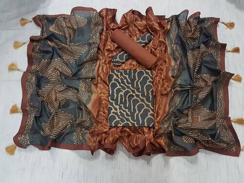 Vegatabls Try Dry Batik Work Bexi Cotton Unstitch Three piece For Women-NF717