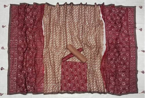 Vegatabls Try Dry Batik Work Bexi Cotton Unstitch Three piece For Women-NF1753