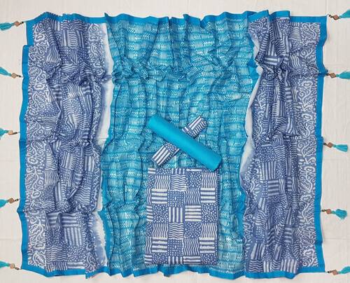 Vegatabls Try Dry Batik Work Bexi Cotton Unstitch Three piece For Women-NF1304