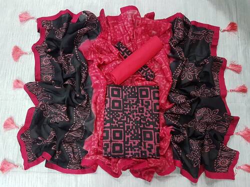 Vegatabls Try Dry Batik Work Bexi Cotton Unstitch Three piece For Women-NF721