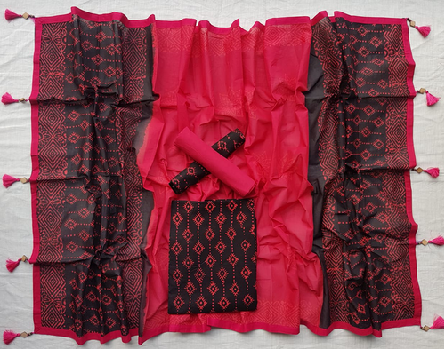 Vegatabls Try Dry Batik Work Bexi Cotton Unstitch Three piece For Women-NF1593