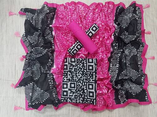 Vegatabls Try Dry Batik Work Bexi Cotton Unstitch Three piece For Women-NF744