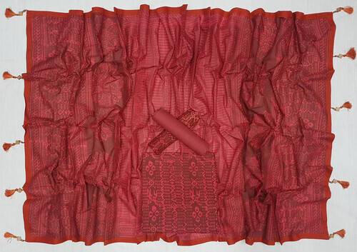 Vegatabls Try Dry Batik Work Bexi Cotton Unstitch Three piece For Women-NF1757