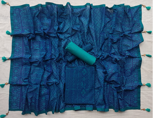 Vegatabls Try Dry Batik Work Bexi Cotton Unstitch Three piece For Women-NF1597