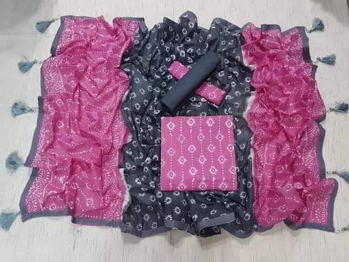 Vegatabls Try Dry Batik Work Bexi Cotton Unstitch Three piece For Women-NF765