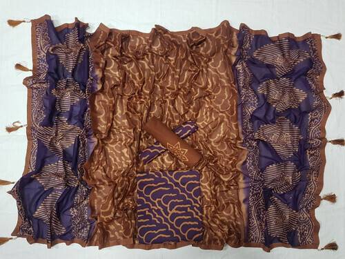 Vegatabls Try Dry Batik Work Bexi Cotton Unstitch Three piece For Women-NF844
