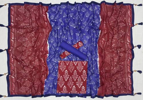Vegatabls Try Dry Batik Work Bexi Cotton Unstitch Three piece For Women-NF1761