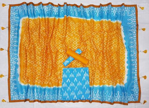 Vegatabls Try Dry Batik Work Bexi Cotton Unstitch Three piece For Women-NF1748