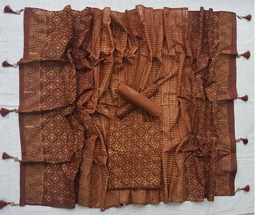 Vegatabls Try Dry Batik Work Bexi Cotton Unstitch Three piece For Women-NF1625
