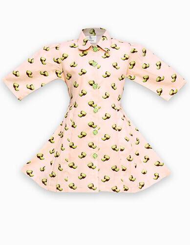 Brown Leaves Print Cotton Frock For Girls FL-107, Baby Dress Size: 3-4 years