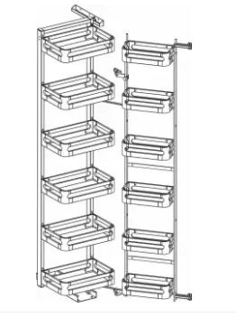 Large Six Layer Tall Unit (Left/Right) with SS Sheet Baskets