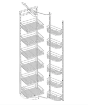 Large Six Layer Tall Unit (Left/Right) with Wire Baskets