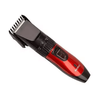 KM-730 Exclusive Rechargeable Hair Clipper/Trimmer - Red and Black., 3 image