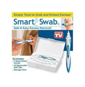 Smart Swab Ear care Earwax - White and Sky Blue.