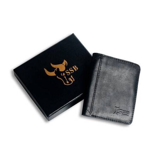Black (Cute Er Dibba) Short Leather Wallet SB-W18