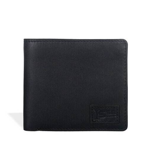 Curvy Black Billfold Leather Wallet SB-W53, 4 image