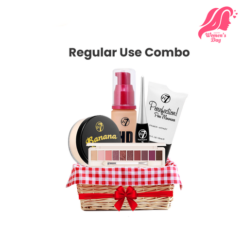 Regular Use Combo (W7 Foundation, Primer, Loose Powder, Eyeliner, Focallure Eyeshadow Palette)