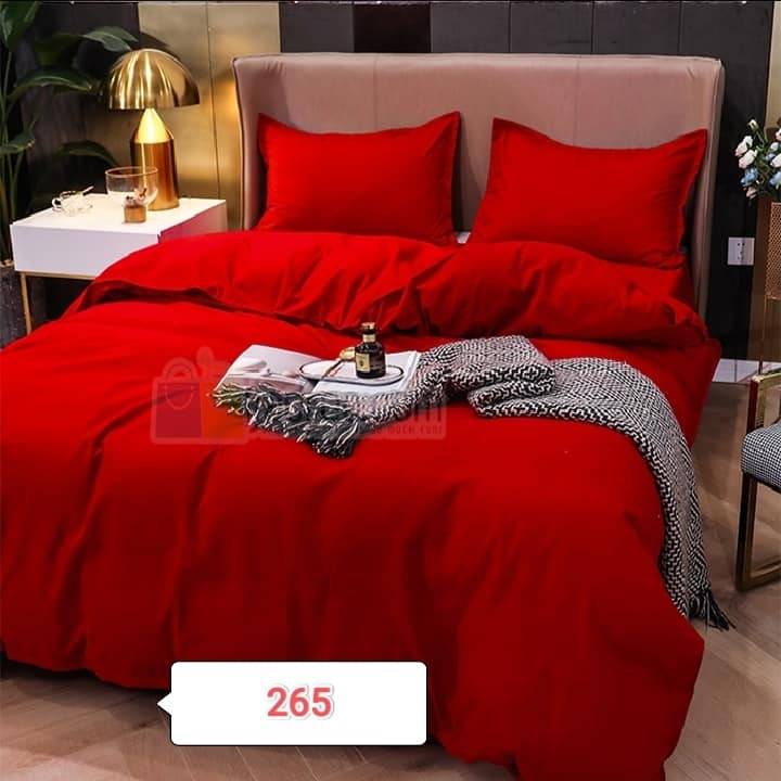 Bright Red Cotton Bed Cover With Comforter