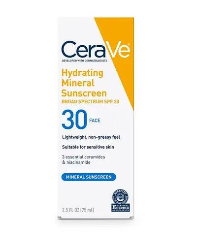 CeraVe Hydrating Mineral Sunscreen SPF 30 Face Lotion 75ml, 4 image