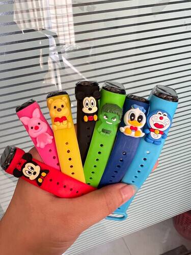 Cartoon Creative Watch Wrist Band for Baby (Pink, Yellow, Black, Green, Blue, Sky Blue, Red)