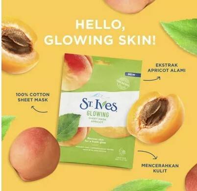 St. Ives Glowing Sheet Mask with Apricot 23ml, 3 image