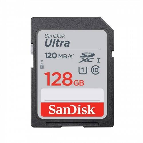 DSLR Camera SanDisk Ultra SDHC-UHS-1 SD Card 128GB with Free High Speed Card Rider