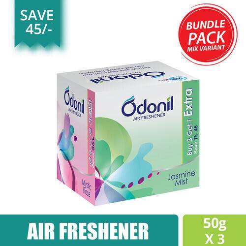 Odonil Natural Air Freshener Block Mixed Fragrance (Buy 3 Get 1 Free) 50 gm
