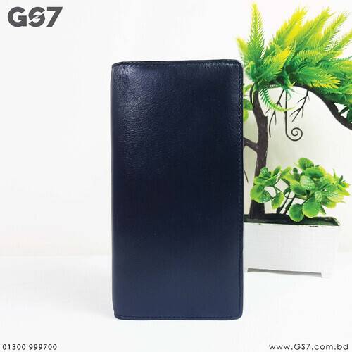 GS7 Premium Plain Leather Long Wallet