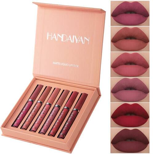 HANDAIYAN 6 Colors/Sets Women's Fashion Liquid Lipstick Set