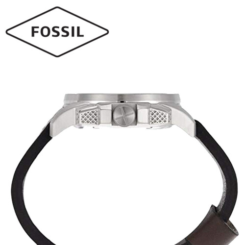 New Fossil Modern Machine Automatic Cream Dial Leather Belt Mens Watch, 3 image