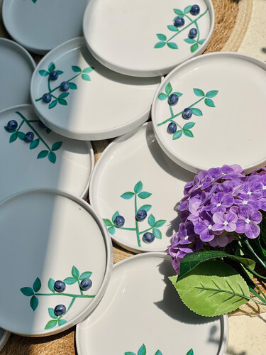Flower Print Ceramic Serving plate