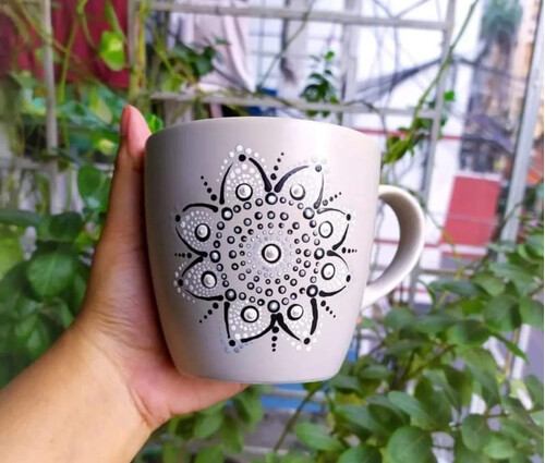 Handpainted Ceramic mug - Ash
