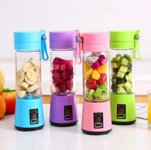 Mini Portable Blender 400ml Juicer Blender Fruit Mixing Machine with USB Charger Cable 4 Blades