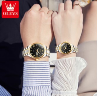 OLEVS Fashion Watches Couple Watch Stainless Steel Calendar Waterproof Business Quartz Watch For Men Women, 4 image