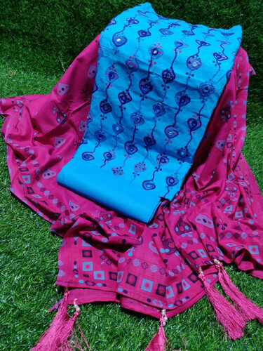 Skin print ari cotton dress - Blue & Pink
