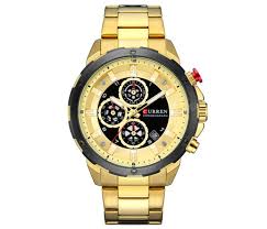 CURREN 8323 Stainless Steel Analog Watches for Men  Gold, 3 image