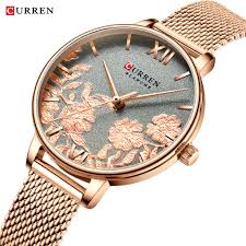 CURREN 9059 Fashion Floral Pattern Quartz Watch Ladies Casual Waterproof Stainless Steel Wrist Watch, 3 image