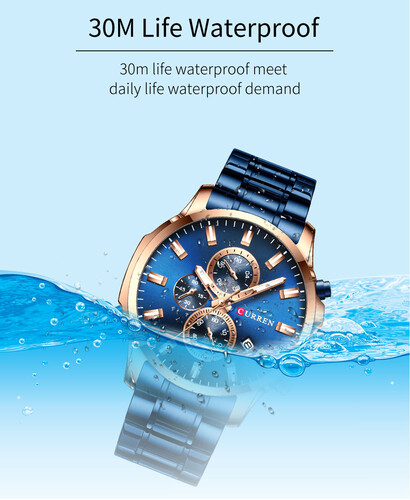Curren 8348 Luxury Brand Fashion Quartz Watch Men Sports Chronograph Clock, 2 image
