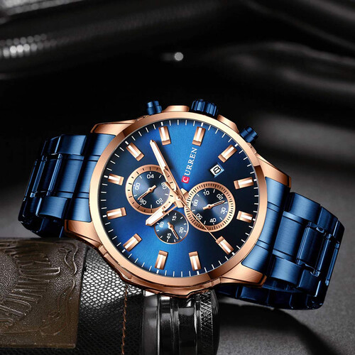 Curren 8348 Luxury Brand Fashion Quartz Watch Men Sports Chronograph Clock, 3 image