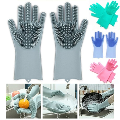 Silicone Cleaning Gloves With Wash