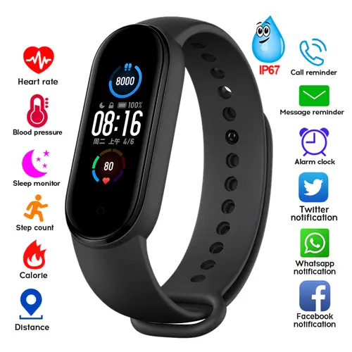 M5 Pro Smart Watch Fitness Tracker Smart Band Waterproof Smart Bracelet English Version