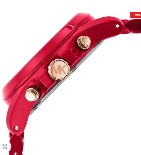 Michael Kors Bradshaw Ruby Red & Rose Gold 43mm Chronograph Watch MK6724, 2 image