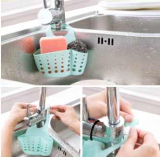 Hanging Drain Bag Basket Bath Storage Gadget Tool Sink Holder Bathroom Soap Hanging Water Laundry Basket For Kitchen