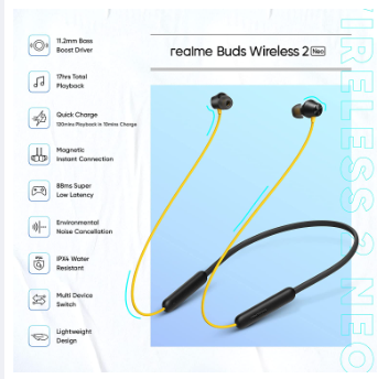 Realme Buds Wireless 2 Neo Neckband Earphone