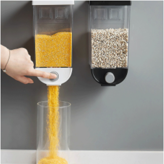 Cereal Dispenser Container Wall Mounted Cereal Dispenser Tank 1500ML(1.5Kg) Grain Dry Food Container Kitchen Storage Box, 2 image
