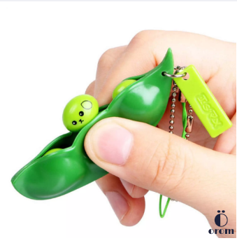 Edamame Peas Hand Fidget Toy Funny Squeeze-a-Bean Popper Stress Relief Keychain Fun Beans Squeeze Toys, 2 image